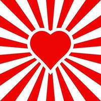 Background for lovers red heart with rays vector