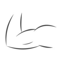 Arm line icon, arm muscle outlines, biceps triceps, athletic structure bodybuilding vector