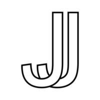 logo firmar j jj icono doble letras logotipo j vector