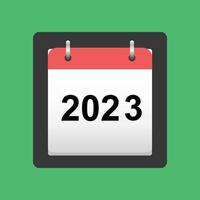 2023 calendar flat icon, title page of calendar vector