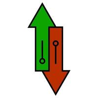 intercambiar transferir icono arriba y abajo flecha el crecimiento y otoño de cripto moneda Comparte vector