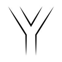 Logo letter y, icon axis alphabet, logotype y emblem vector