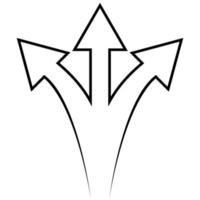 Icon opportunity pathway, triple decision choose path, way arrow road vector