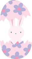 Cute Easter Bunny In Easter Eggs Hatching vector