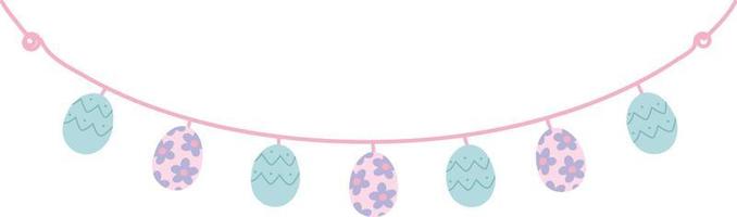 Cute Garland Flag Easter Eggs vector