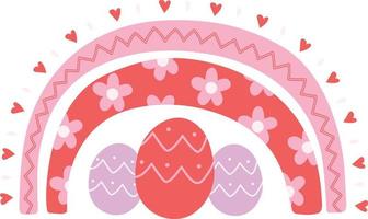 Happy Easter Eggs Rainbow Cartoon vector