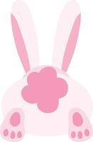 Cute Easter White Rabbit Back Back vector