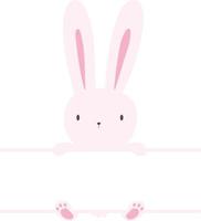 Cute Easter White Rabbit Name Frame vector