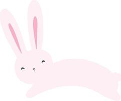 Cute Easter White Rabbit Jumping vector