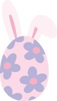 Cute Easter Egg With Bunny Ears vector