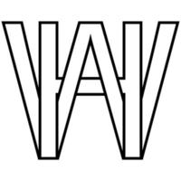 Logo sign hw wh icon nft interlaced letters w h vector