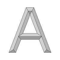 logo three dimensional letter a, vector capital first letter of the alphabet a symbol primacy and origin