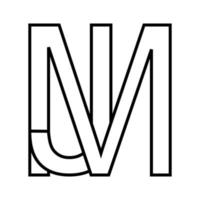 Logo sign mj jm icon double letters logotype m j vector