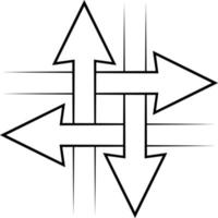 intersectando flechas firmar, intersección símbolo concepto comunicación, conexión vector
