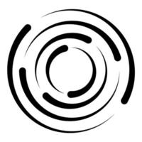 Concentric circle swirl line radius, circle rotation icon vector