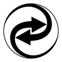 swirling arrows integration sign, vector arrows spin in circle icon integration symbol