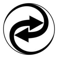 swirling arrows integration sign, vector arrows spin in circle icon integration symbol