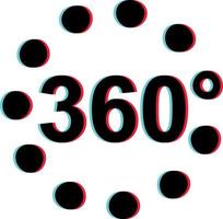 360 la licenciatura 3d estereoscópico efecto vr vector