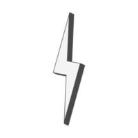 Black and white 3d lightning storm, isometric of lightning bolt vector