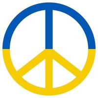 Peace sign peaceful, flag ukraine, blue yellow color of anti war, peaceful,  conciliatory vector