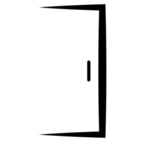 Door open logo, icon door house, outline close office frame vector