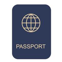icono pasaporte, vector cubrir identificación identificación, página tarjeta ciudadanía azul