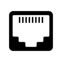 Ethernet port icon, Lan network port, communication port stock illustration vector