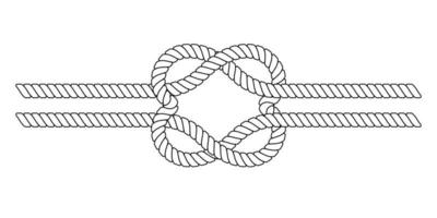 Rope knot in the shape of hearts, vector linked hearts in a knot symbol love and close relationships
