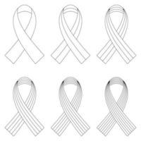 set of wrapped ribbons with a different number of stripes, a template for coloring, a twisted ribbon template for a symbol or logo vector