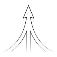 camino a el objetivo es un flecha un puntero con Tres carreteras vector