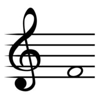 Note fa f music staff lines G clef solfege note vector