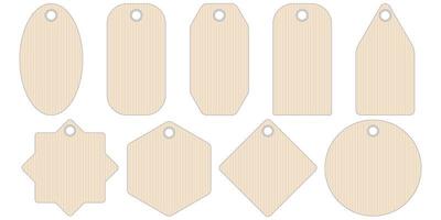 Set geometric shape paper price tags or gift tags of various shapes, vector set tag stickers for selling goods