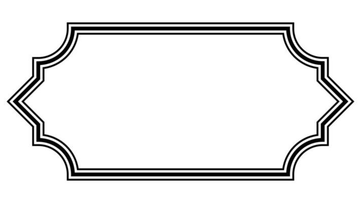 Horizontal frame border, vintage frame decorative border simple outline black