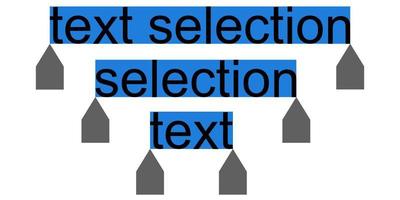 Icon text selection sign, vector text selection sign blue with limiters