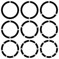 ring is broken into sectors of circular arrows icon vector infographics download loading, set icons ring broken sectors transparent background for concept design. Round shape