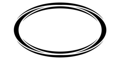 Oval round frame banner, border vector freehand drawing, round markers