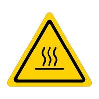 triangular sign danger hot surfaces inside avoid contact burn vector