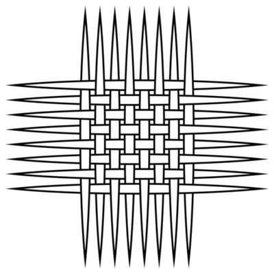 Woven knitted mesh, vector vertical and horizontal stripes on the concept weaving knitting needlework