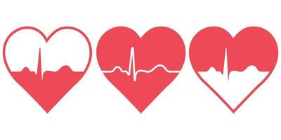 conjunto de corazones con sangre legumbres, vector íconos símbolo de salud, firmar sano estilo de vida corazón en bueno forma
