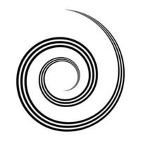 Triple spiral, swirl, rotating round and concentric shape curl stock illustration vector