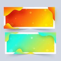 Set of Gradient color abstract bokeh background with fluid art effect. vector