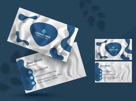 Abstract Glossy Business Card Design In Front And Back View. vector