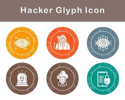 conjunto de iconos de vector de hacker