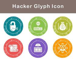 conjunto de iconos de vector de hacker