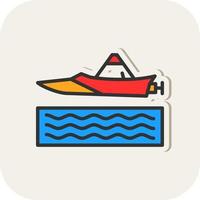 Jet Sprint Boat Racing Vector Icon Design