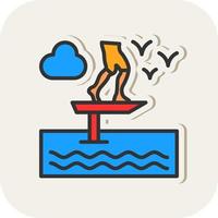 Sit Down Hydrofoiling Vector Icon Design