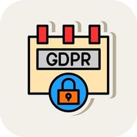 diseño de icono de vector de complemento gdpr