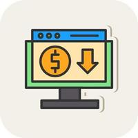 diseño de icono de vector de ingresos en línea