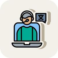 Online Language Teacher Vector Icon Design