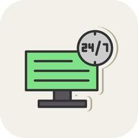 24 7 Monitoring Vector Icon Design